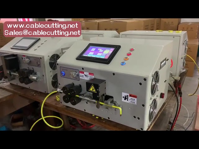 자동 와이어 스트리핑 및 벤딩 머신 650W 듀얼 헤드 업데이트 7인치 터치스크린 케이블 가공기