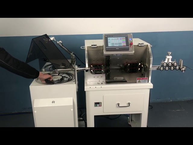 Fully Automatic multi core sheath wire cutting stripping machine with Wire Coiling Machine WPM 680 1